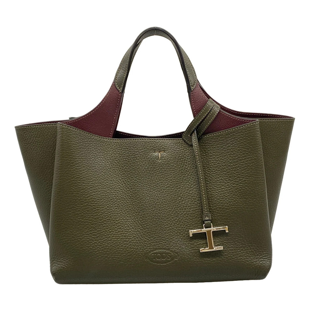 Tod's T Timeless Khaki Bordeaux Leather #372644T94B